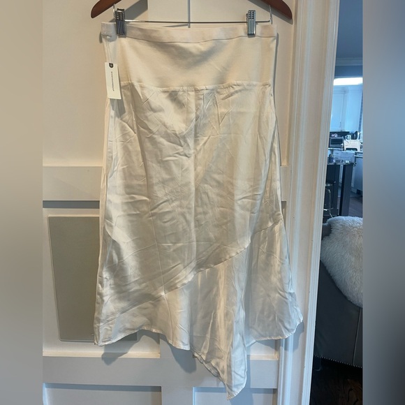 By Anthropologie Asymmetrical Satin Slip Skirt - Picture 7 of 10